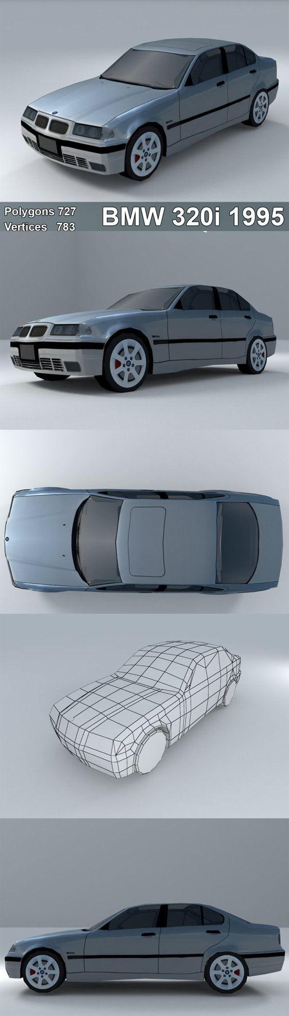 BMW 320i 1995 Lowpoly - 3DOcean Item for Sale