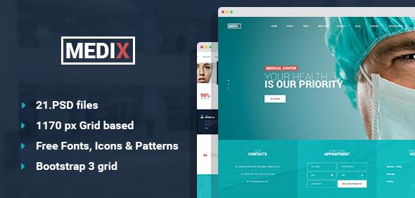 Medix - Medical Clinic PSD Template