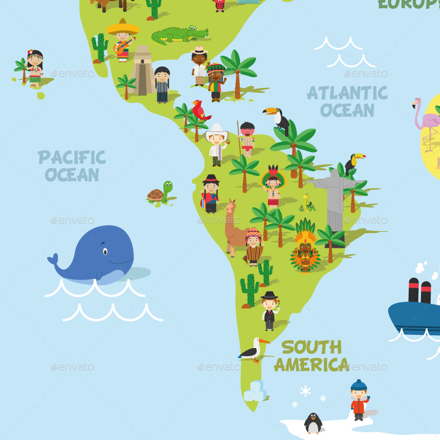 Cartoon World Map by 79dsigns | GraphicRiver