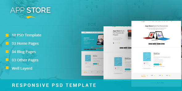 APP STORE - App Landing Page PSD Template