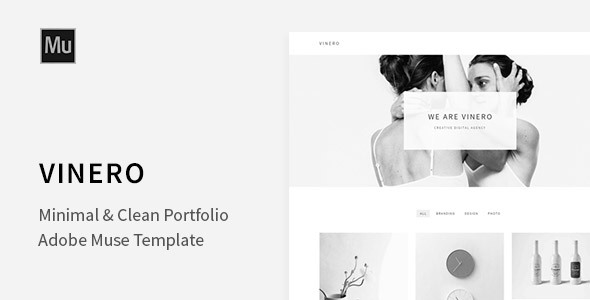 Vinero - Very Clean and Minimal Muse Portfolio Template