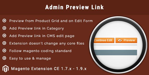 Admin Preview Button Magento Extension