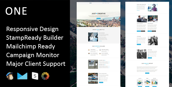 One - Multipurpose Responsive Email Template + Stampready Builder