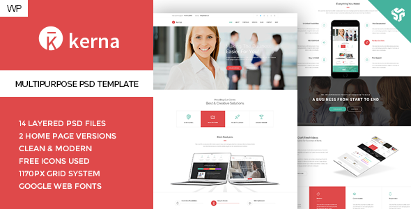Kerna - Responsive Multi-Purpose WordPress Theme