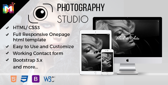Responsive One Page Photography Template