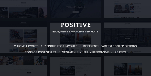 Positive - Blog, News, Magazine PSD Template