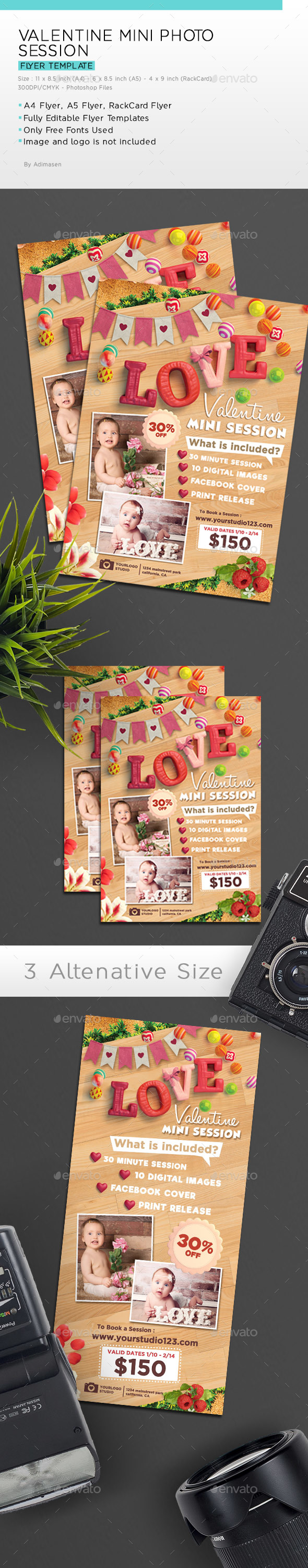 Valentine Mini Photo Session Flyer Template