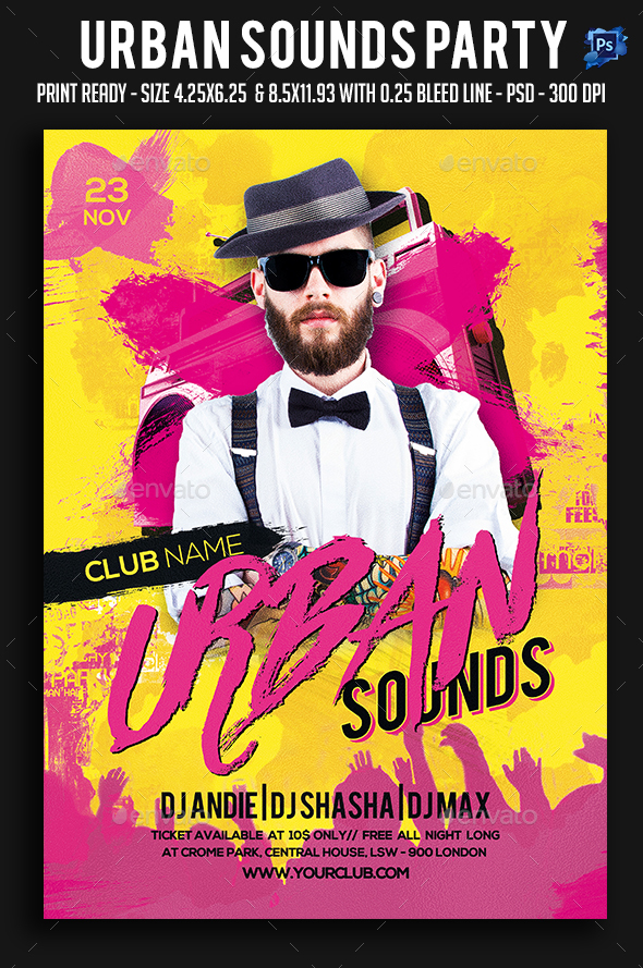 Urban Sounds Party Flyer