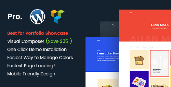 Pro - Mimimal portfolio WordPress theme