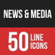 News & Media Line Filled Icons