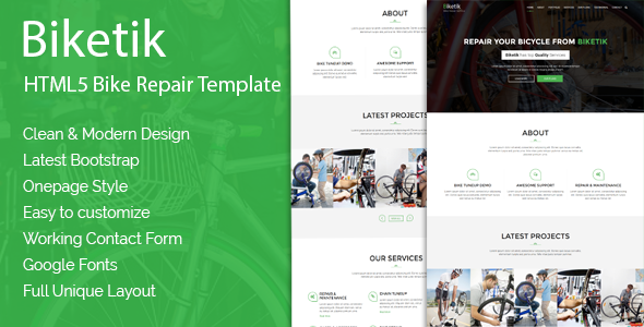 Biketik – HTML5 Bike Repair & Service Template