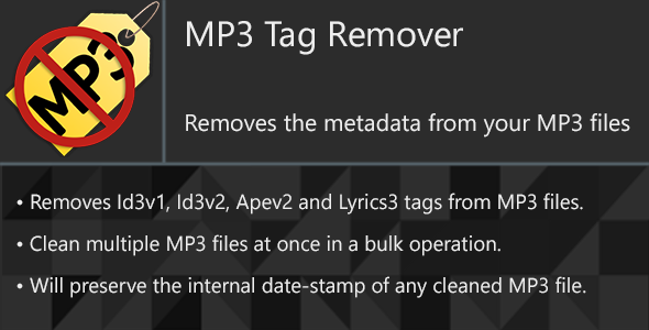 MP3 Tag Remover - Clean your MP3 files from useless metadata