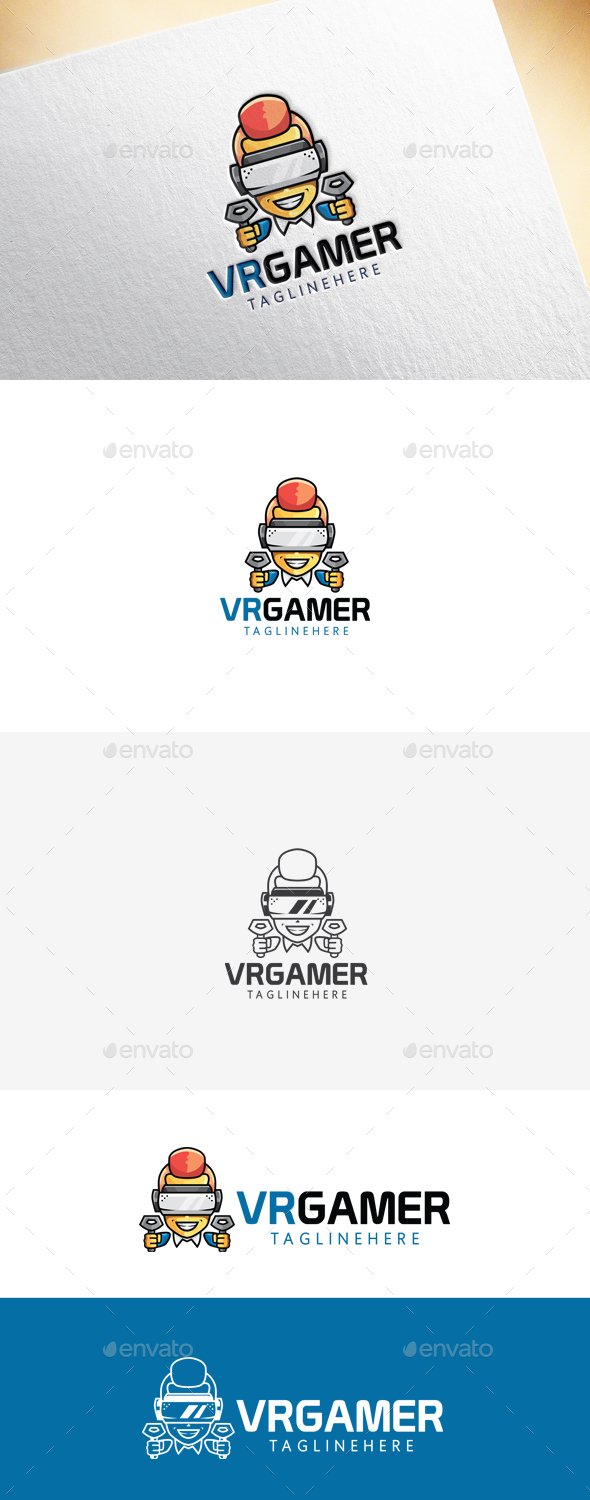 VR Gamer Logo Template