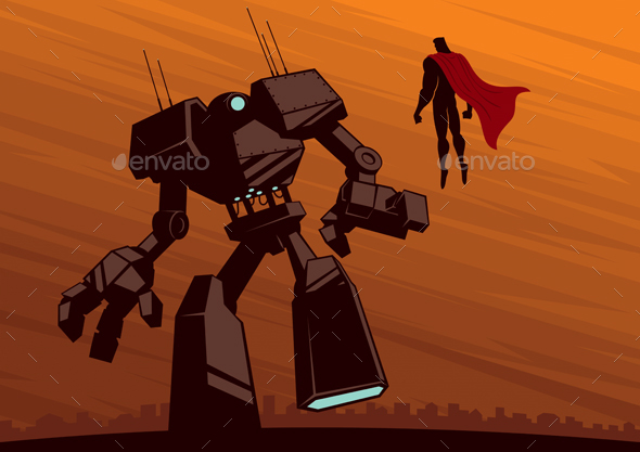 Superhero Versus Robot 2