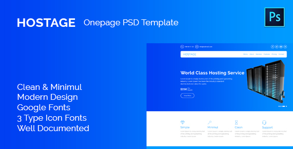 Hostage Hosting PSD Template