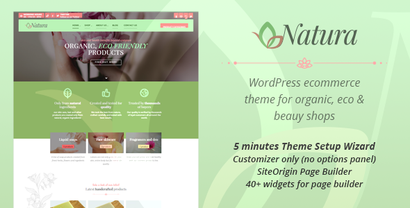 Natura - WP Theme for organic, eco and beauty eCommerce enabled websites