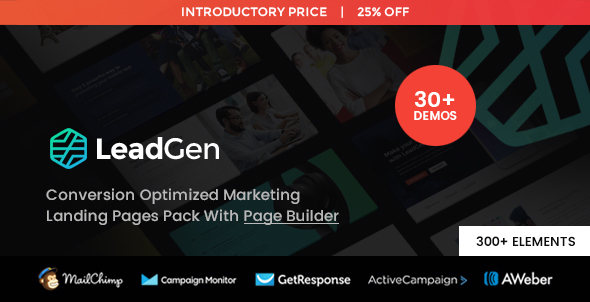 LeadGen - Multipurpose Marketing Landing Page Pack with Page Builder