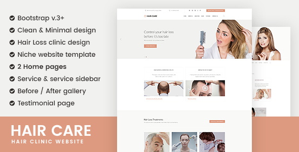 Hair Care | Hair Clinic Responsive Website Template