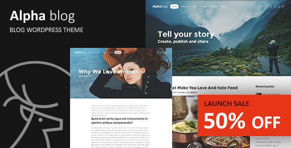 Alpha-blog - Clean WordPress Blog Theme