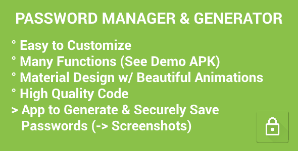 Password Manager & Generator (Material Design)