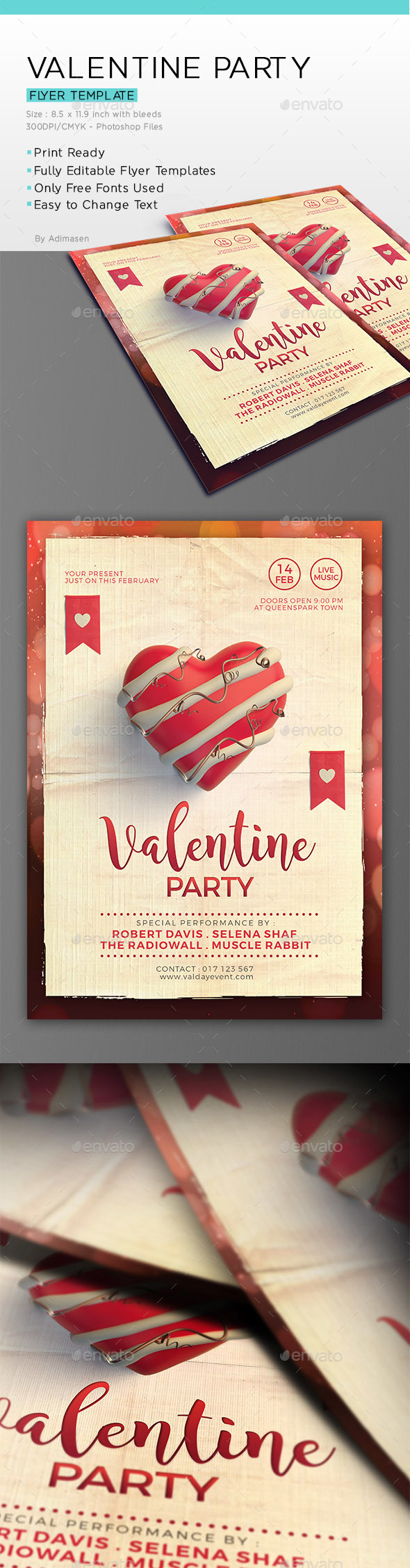 Valentine Party Flyer Template