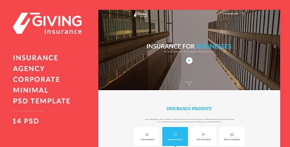 Giving - Insurance PSD Template