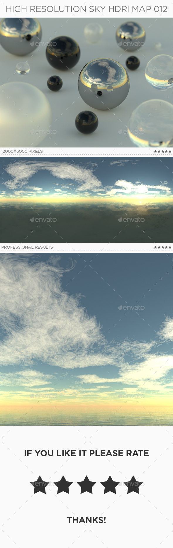 High Resolution Sky HDRi Map 012 - 3DOcean Item for Sale