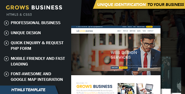 Grows - Professional Single Page HTML5 Template