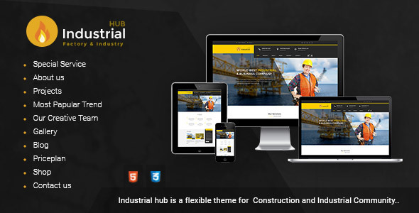 Industrial Hub - Factory / Industrial / Construction Html Template
