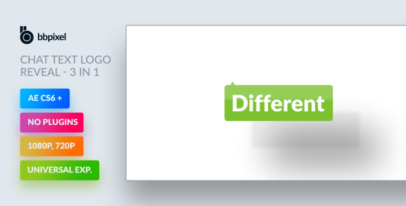 Chat Text Logo Reveal 3 In 1 After Effects Template Videohive 19321799 After Effects After Effects Text Reveal Template