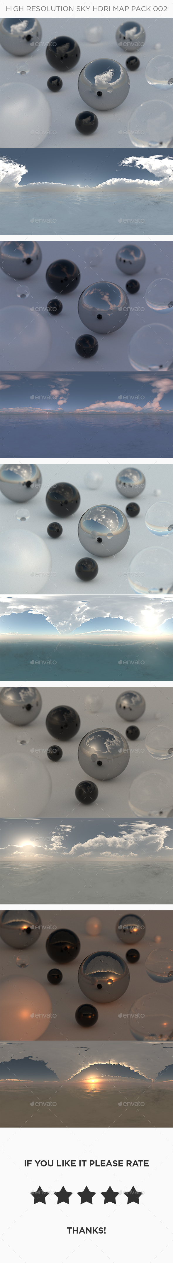 5 High Resolution Sky HDRi Maps Pack 002 - 3DOcean Item for Sale
