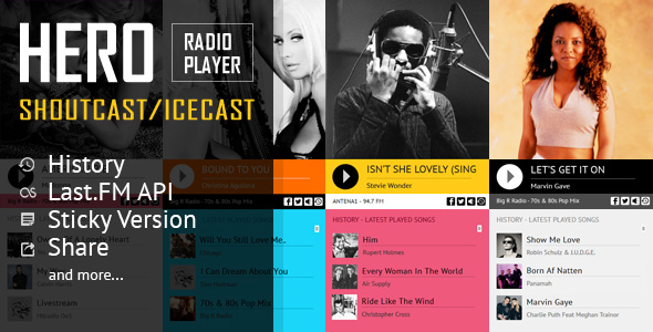 Hero - Shoutcast and Icecast Radio Player With History