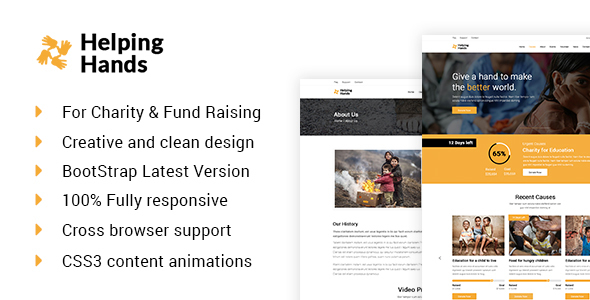 Helping Hands-Charity, Donation & Nonprofit HTML Template