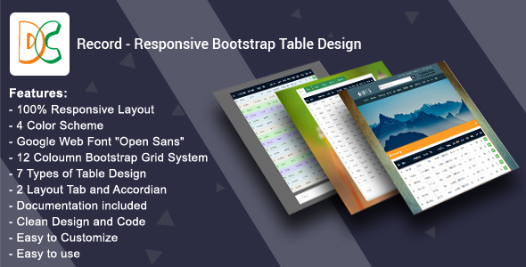 CodeCanyon Record Responsive Bootstrap Table Design 19317381 CodeCanyon Record Responsive Bootstrap Table Design 19317381