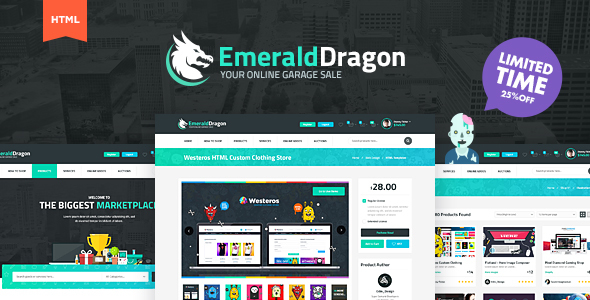 Emerald Dragon Online Marketplace HTML Multipurpose Template