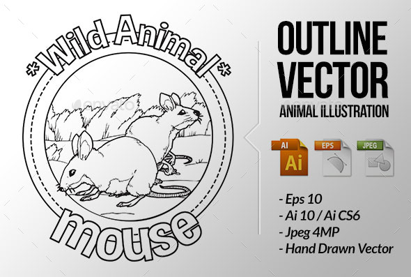 Animal Outline Vector - Mouse