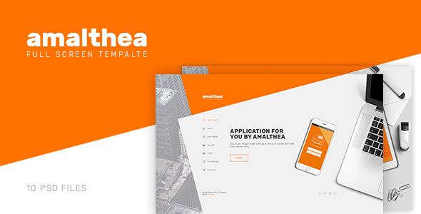 Amalthea — Full Screen App Showcase PSD Template