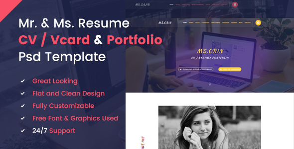 Mr. & Ms. Resume PSD Template