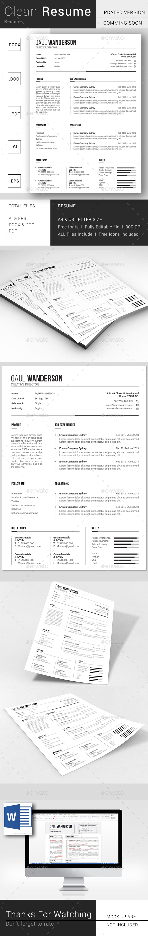 Clean Resume / CV 02