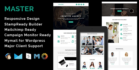 MASTER - Responsive Email Template With Stamp Ready Builder Access