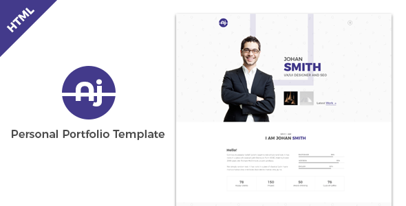 Aj - Personal Portfolio Template With SASS