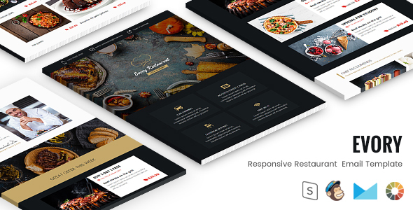 Evory - Responsive Restaurant Email Template + StampReady Builder