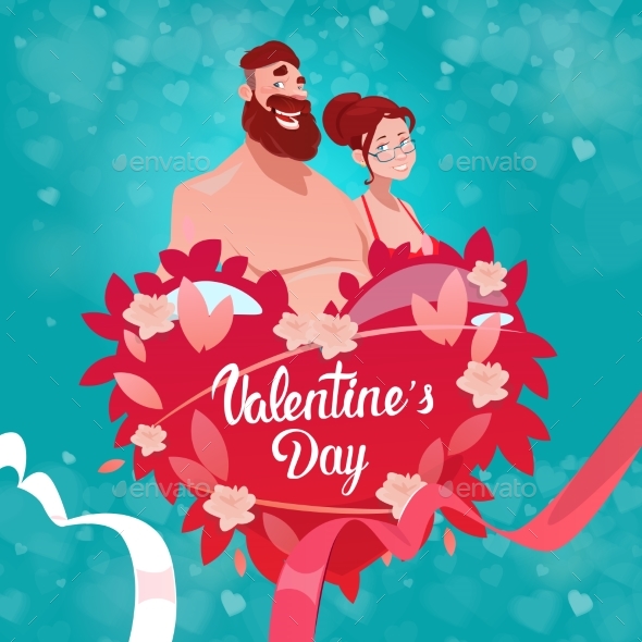 Valentine Day Gift Card Holiday Lovers Couple Love