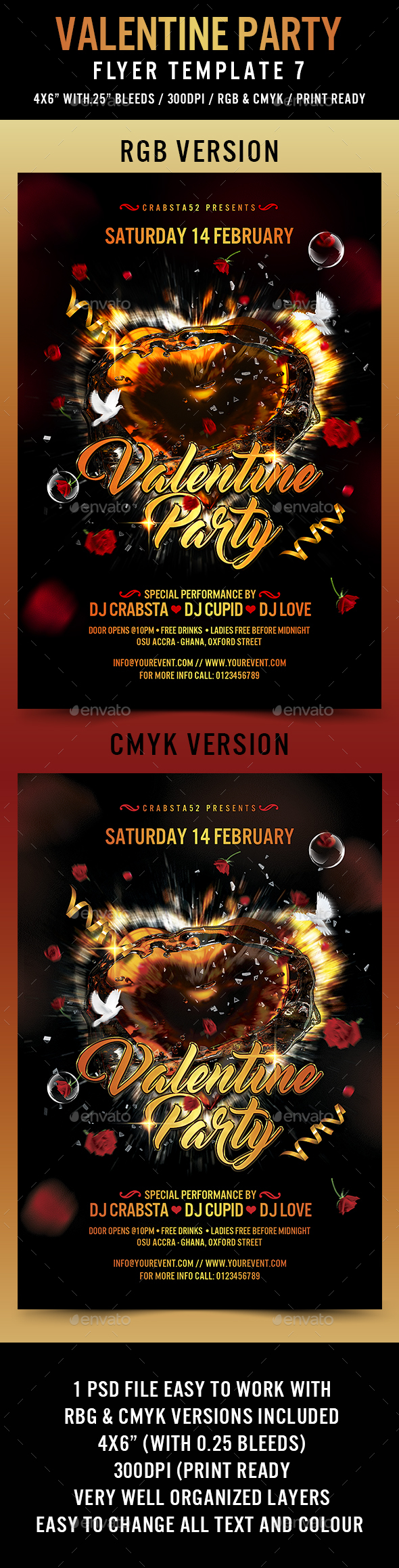 Valentine Party Flyer Template 7
