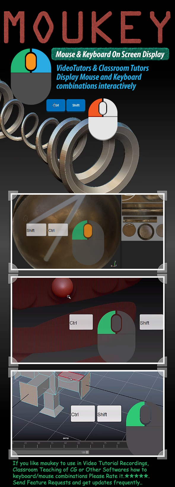 Mouse and Keyboard OSD for Video Tutors - Moukey 2.5.0