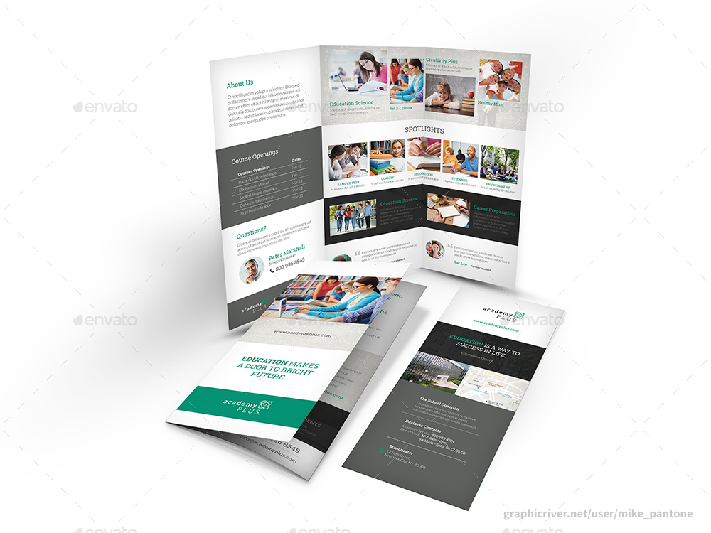 Academy Trifold Brochure by Mike_pantone | GraphicRiver