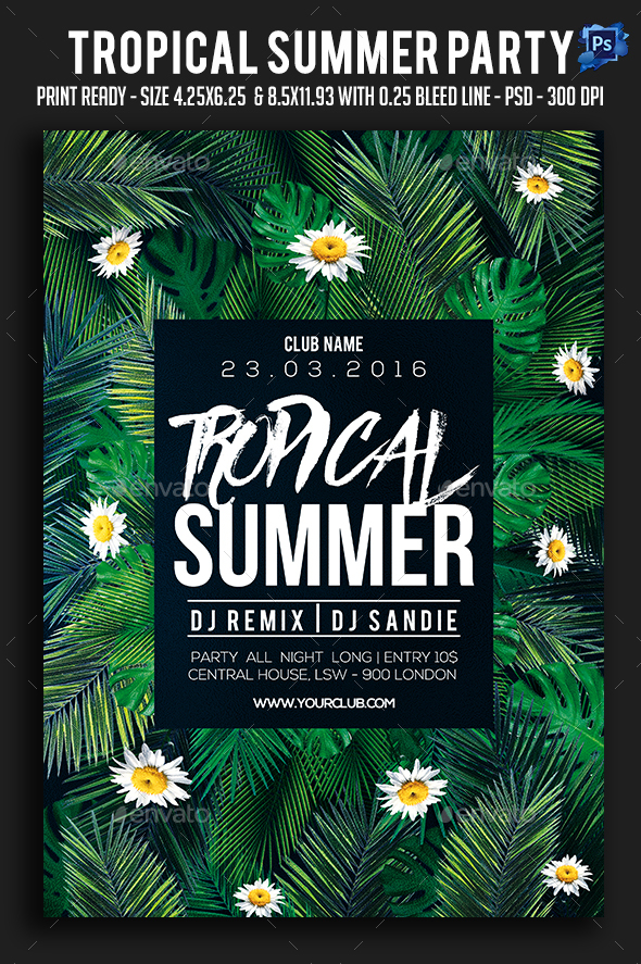 Tropical Summer Party Flyer