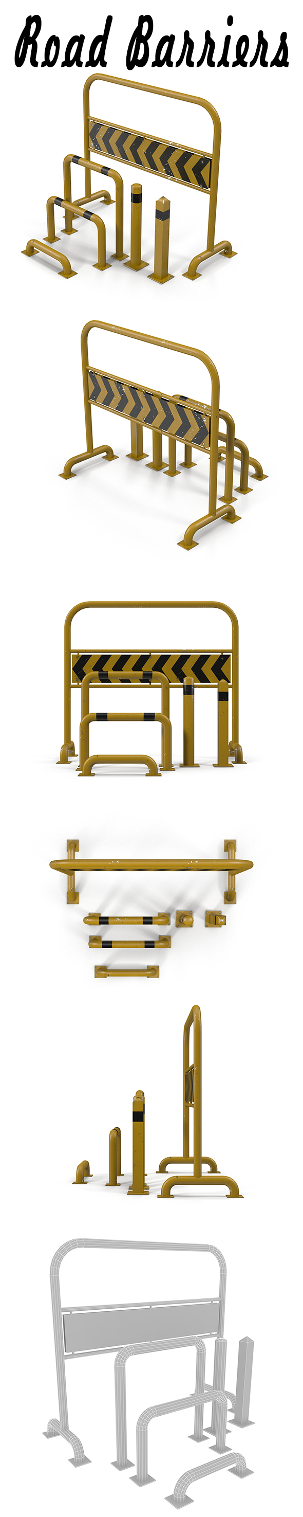 Road Barriers - 3DOcean Item for Sale