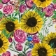 Seamless Pattern with Sunflowers and Roses