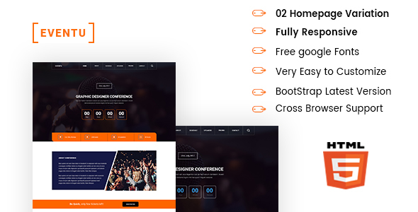 EVENTU - Event, Conference, Seminar HTML5 Responsive Template